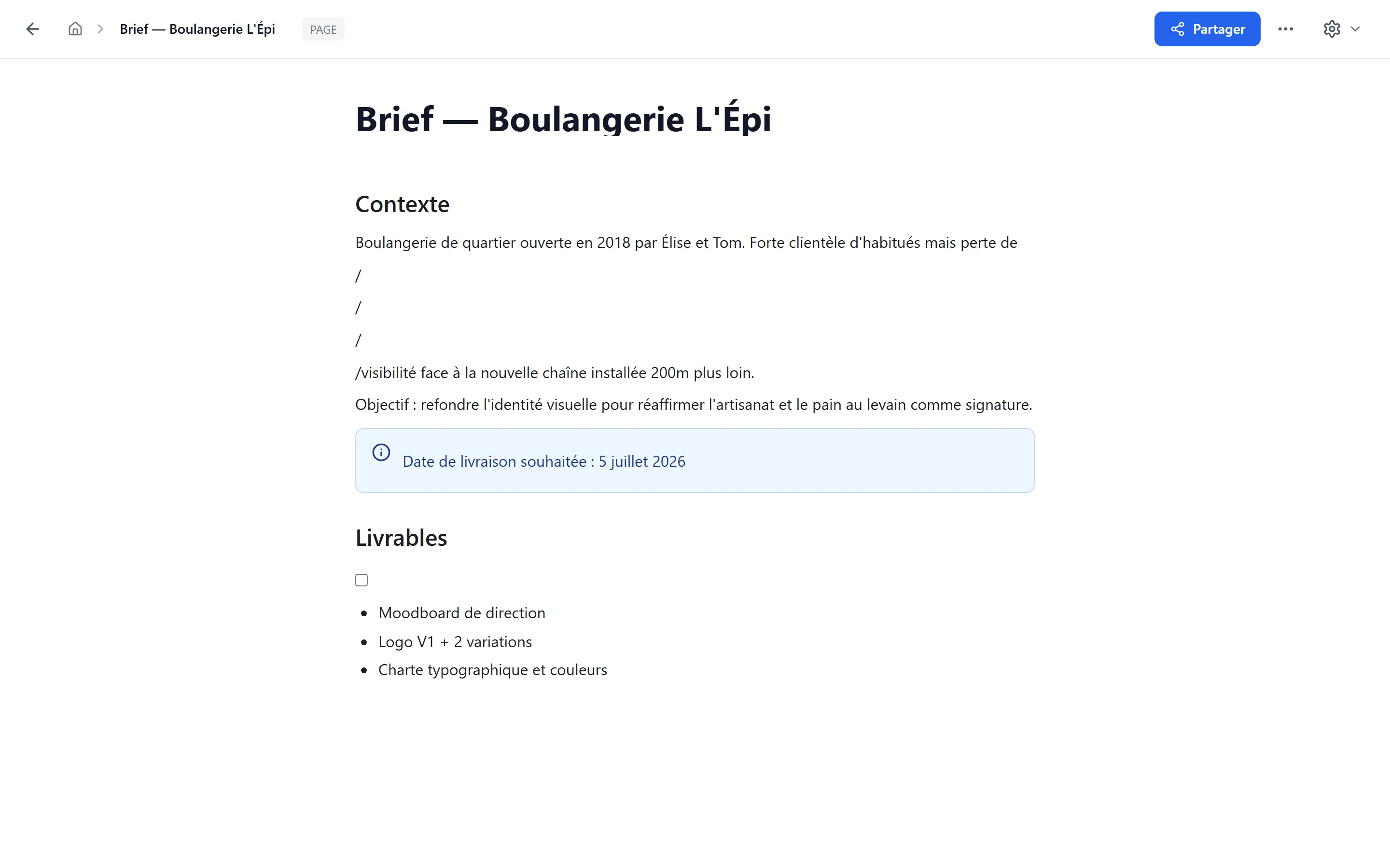 Wiki Acme — page racine avec sidebar arborescente à gauche, titre, éditeur central et breadcrumb en haut